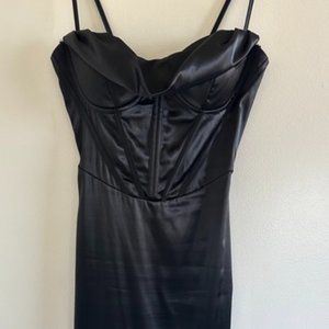 Like new- Satin cowl-neck corset dress